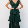 Margot Lace Tiered Maxi Dress | Deep Emerald | Baltic Born Shop