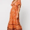 Marietta Maxi Dress | Orange Floral | Baltic Born Hot