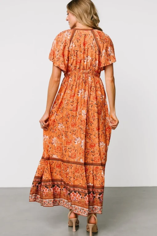 Marietta Maxi Dress | Orange Floral | Baltic Born Hot
