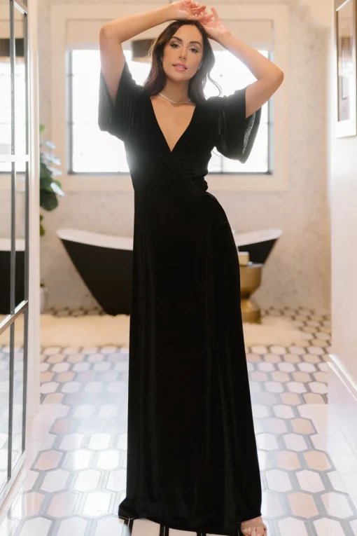 Meghan Velvet Wrap Maxi Dress | | Baltic Born Fashion