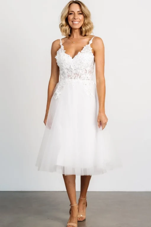 Noelle Shimmer Midi Dress | Off White | Baltic Born Cheap