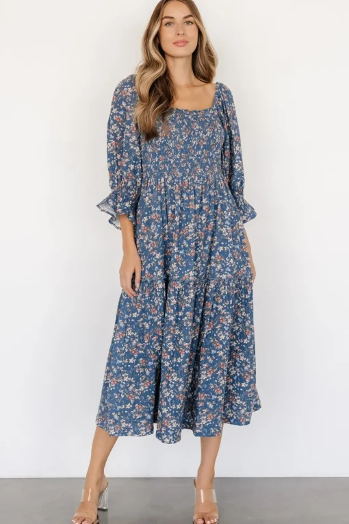 Sedona Smocked Dress | Blue Floral | Baltic Born Discount