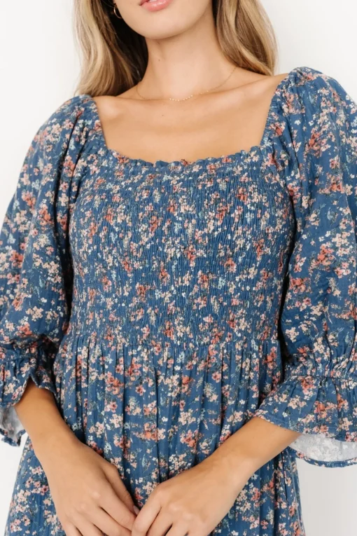 Sedona Smocked Dress | Blue Floral | Baltic Born Discount