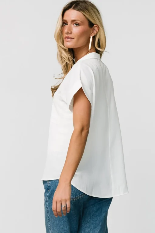 Shaylee Button Up Top | Off White | Baltic Born Online