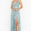 Tasha Sequin Gown | Sage Blue | Baltic Born Best Sale