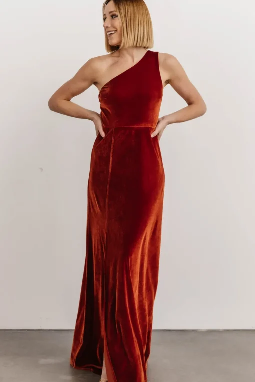 Tatiana Velvet One Shoulder Maxi Dress | | Baltic Born Fashion