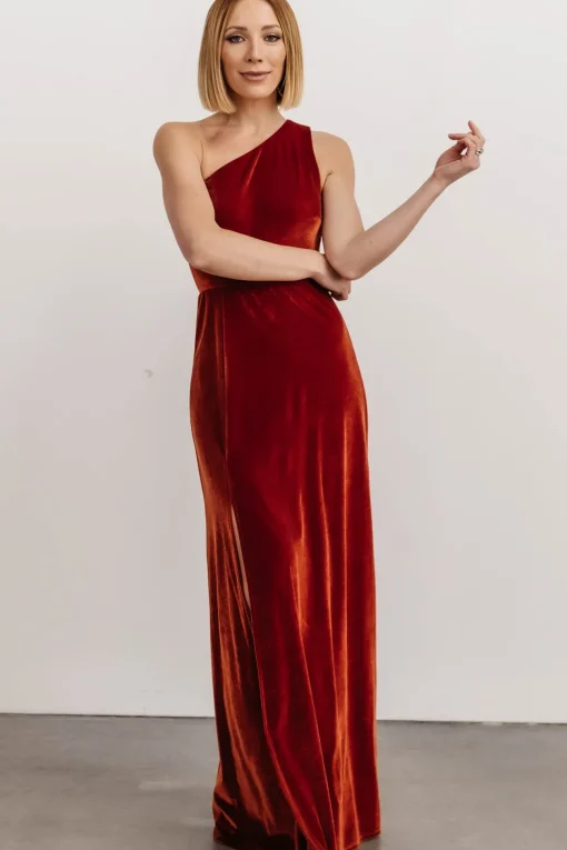Tatiana Velvet One Shoulder Maxi Dress | | Baltic Born Fashion