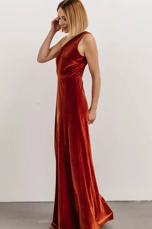 Tatiana Velvet One Shoulder Maxi Dress | | Baltic Born Fashion