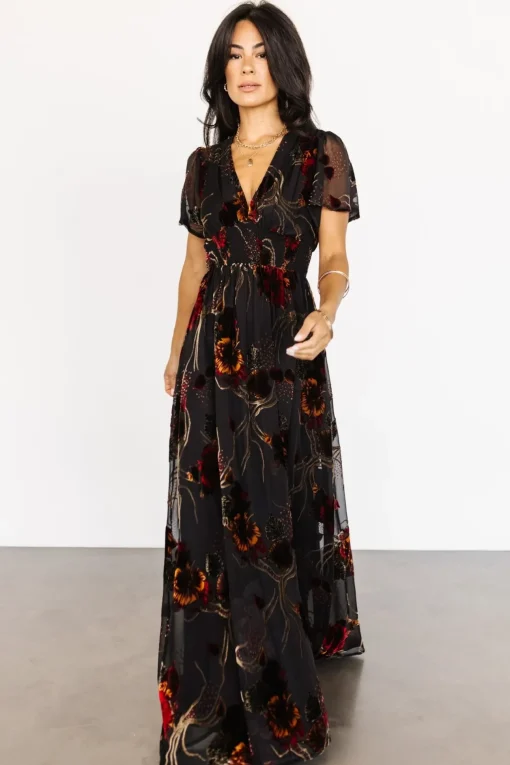 Valen Maxi Dress | Black Multi | Baltic Born Best Sale