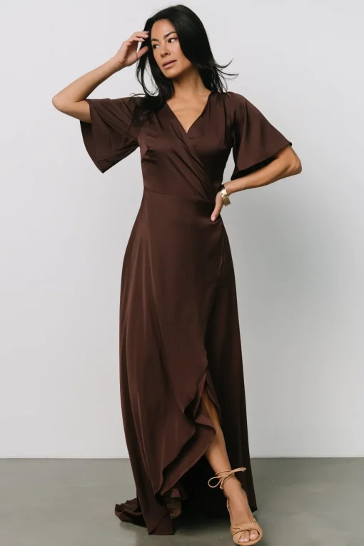 Vara Satin Maxi Wrap Dress | | Baltic Born Best