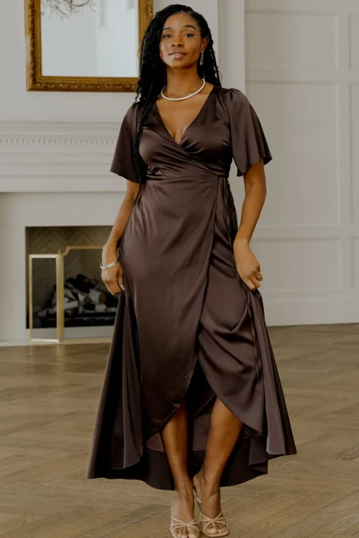 Vara Satin Maxi Wrap Dress | | Baltic Born Best