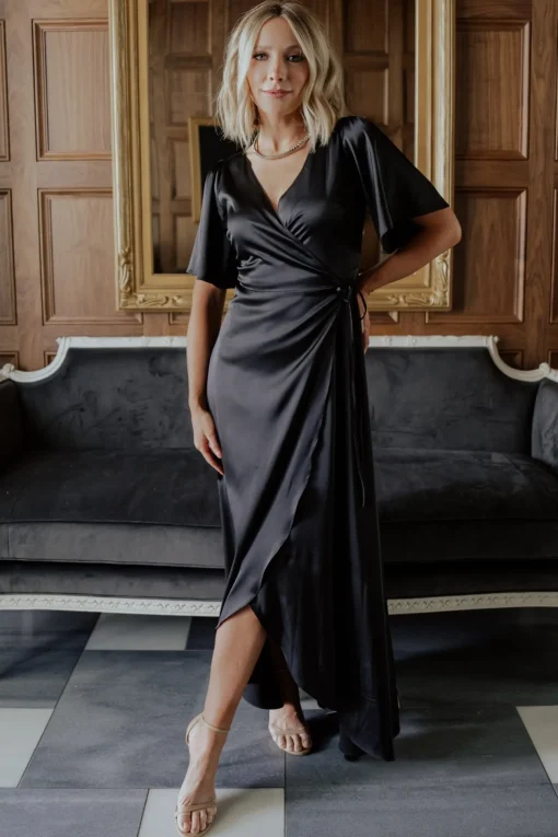 Vara Satin Maxi Wrap Dress | | Baltic Born Online