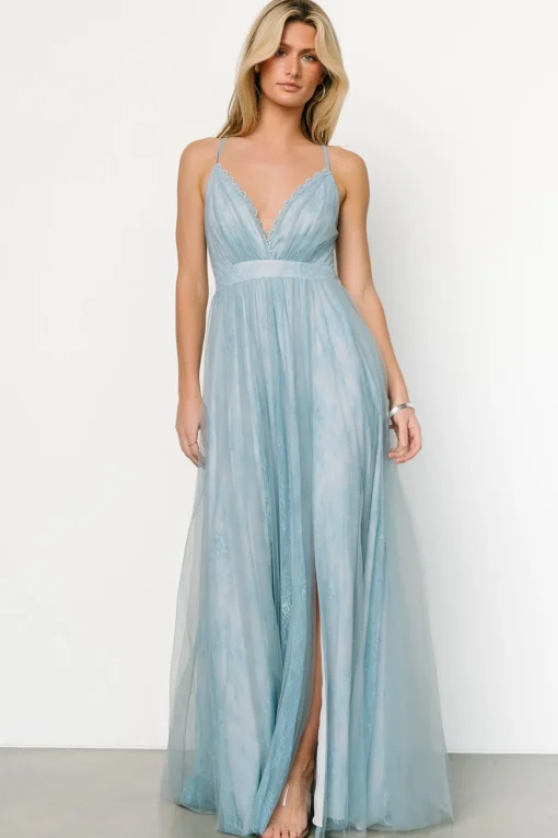 Vasia Lace Tulle Maxi Dress | Soft Blue | Baltic Born Cheap