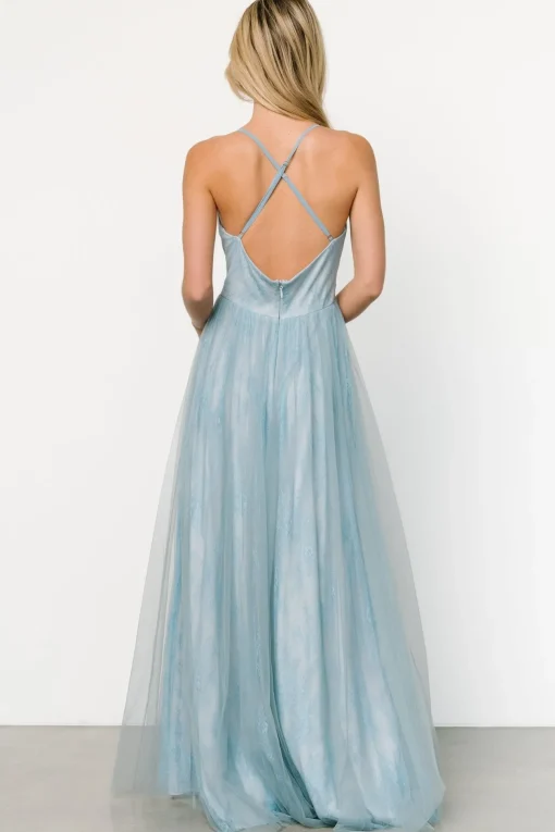Vasia Lace Tulle Maxi Dress | Soft Blue | Baltic Born Cheap