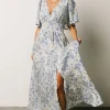 Verona Smocked Maxi Dress | White + Blue Print | Baltic Born Cheap