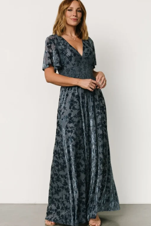 Veronica Velvet Maxi Dress | Whisper Blue | Baltic Born Clearance