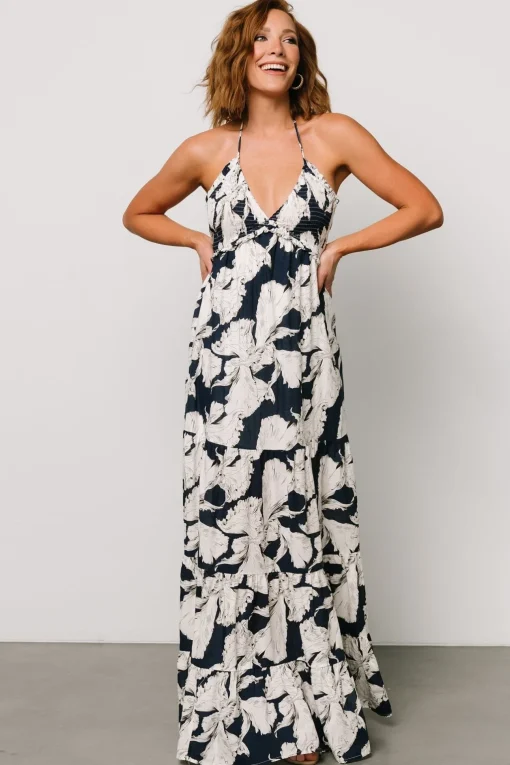 Visalia Maxi Dress | Navy + White | Baltic Born Online