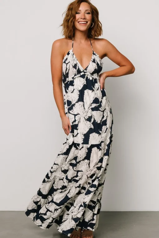 Visalia Maxi Dress | Navy + White | Baltic Born Online