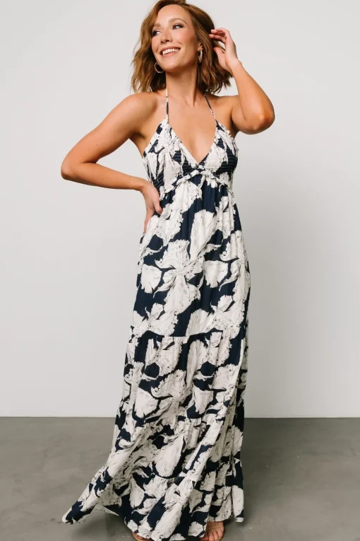 Visalia Maxi Dress | Navy + White | Baltic Born Online