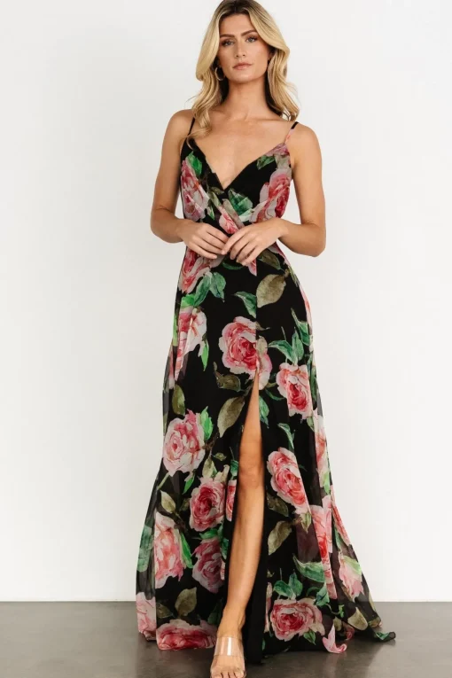 Vivienne Maxi Dress | Black Rose Floral | Baltic Born Outlet