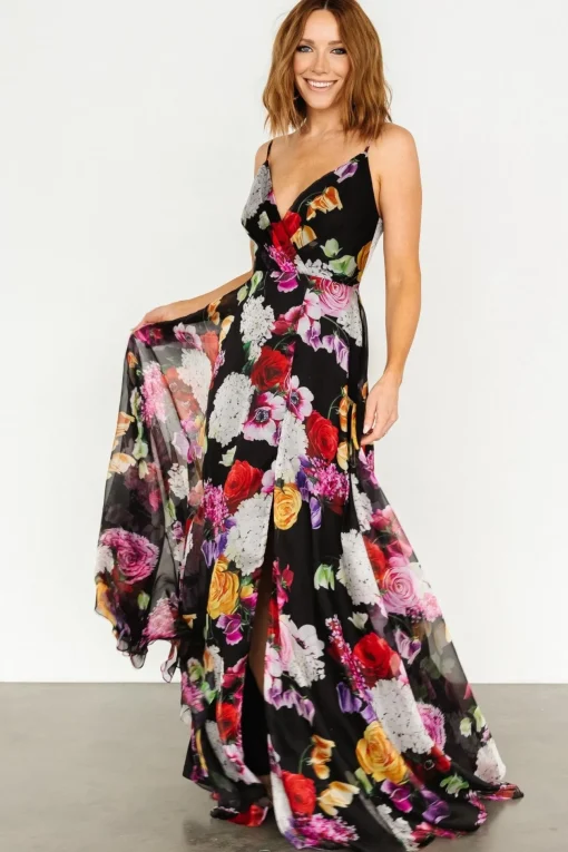 Vivienne Maxi Dress | Black Multi Floral | Baltic Born Online