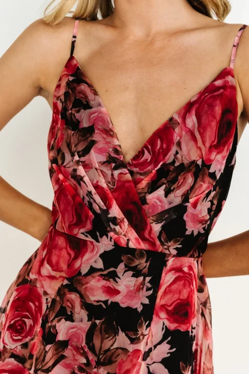 Vivienne Maxi Dress | Pink + Black Floral | Baltic Born New