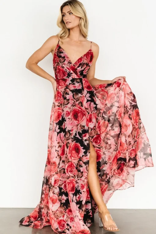 Vivienne Maxi Dress | Pink + Black Floral | Baltic Born New
