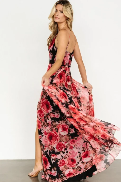Vivienne Maxi Dress | Pink + Black Floral | Baltic Born New