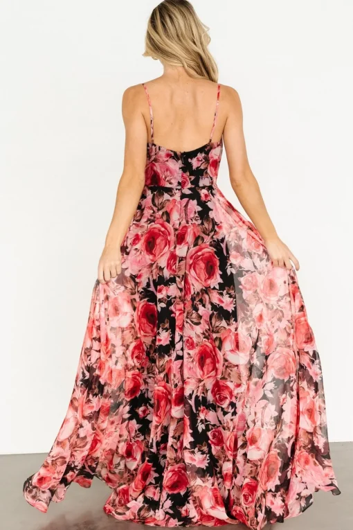 Vivienne Maxi Dress | Pink + Black Floral | Baltic Born New