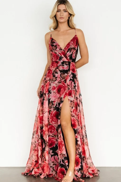 Vivienne Maxi Dress | Pink + Black Floral | Baltic Born New