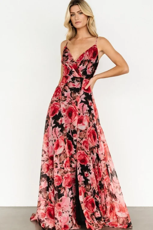 Vivienne Maxi Dress | Pink + Black Floral | Baltic Born New