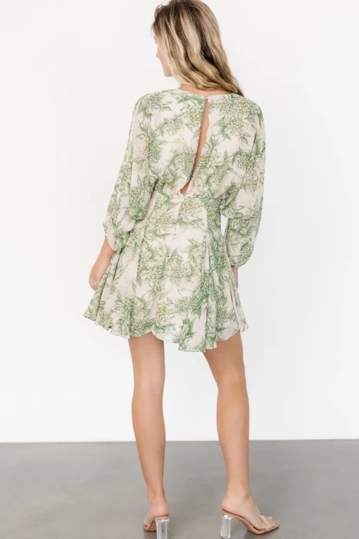 Yves Short Dress | Green print | Baltic Born Clearance