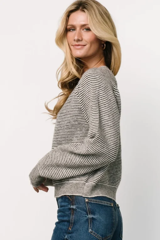 Zadie Striped Sweater | Ivory + Black | Baltic Born Cheap