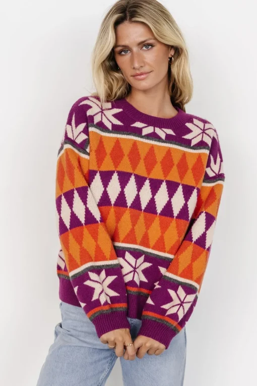 Zermatt Sweater | Magenta + Orange Print | Baltic Born Cheap