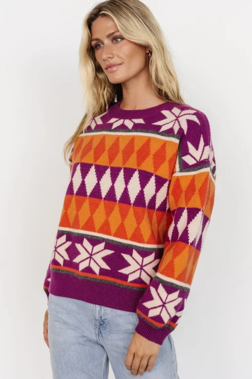 Zermatt Sweater | Magenta + Orange Print | Baltic Born Cheap