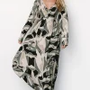 Zinnia Maxi Dress | Black + Eucalyptus Print | Baltic Born Outlet